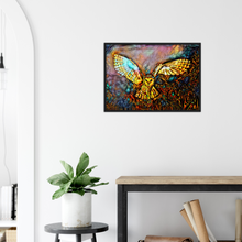 Load image into Gallery viewer, a crack must have opened to let the barn owl in - print + frame