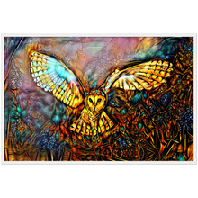 Load image into Gallery viewer, a crack must have opened to let the barn owl in - print + frame