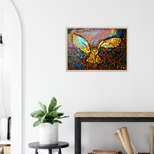 Load image into Gallery viewer, a crack must have opened to let the barn owl in - print + frame