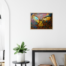 Load image into Gallery viewer, a crack must have opened to let the barn owl in - print + frame