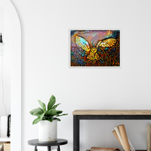 Load image into Gallery viewer, a crack must have opened to let the barn owl in - print + frame